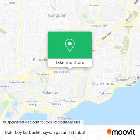 Bakırköy kurbanlık hayvan pazarı map