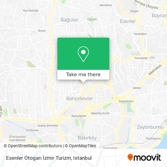 Esenler Otogarı İzmir Turizm map