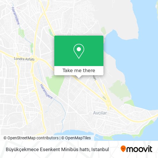 Büyükçekmece Esenkent Minibüs hattı map