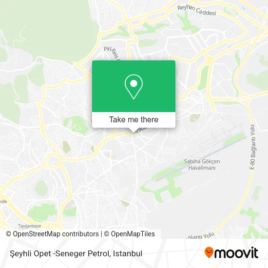 Şeyhli Opet -Seneger Petrol map