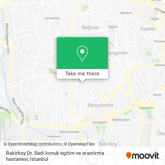 Bakirkoy Dr. Sadi konuk egitim ve arastirma hastanesi map