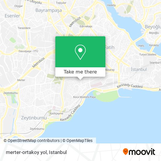 merter-ortakoy yol map