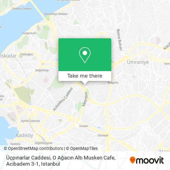 Üçpınarlar Caddesi, O Ağacın Altı Musken Cafe, Acibadem 3-1 map