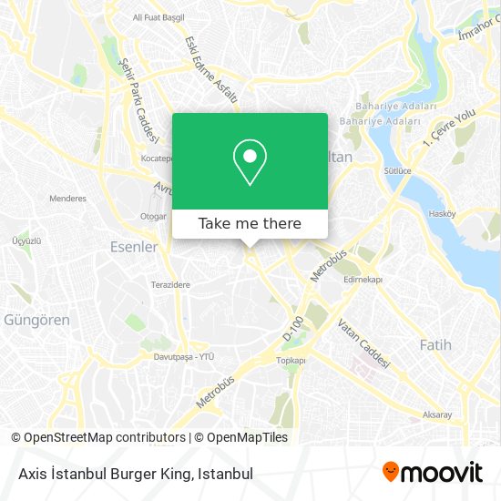 Axis İstanbul Burger King map