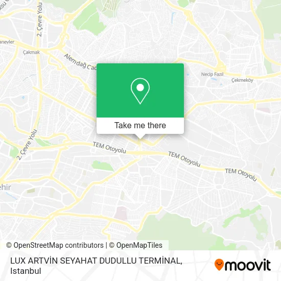LUX ARTVİN SEYAHAT DUDULLU TERMİNAL map