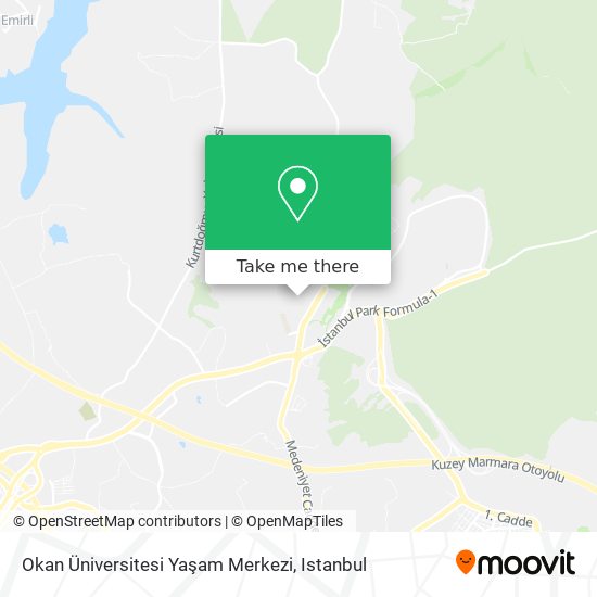 Okan Üniversitesi Yaşam Merkezi map