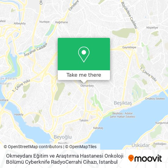 Okmeydanı Eğitim ve Araştırma Hastanesi Onkoloji Bölümü Cyberknife RadyoCerrahi Cihazı map