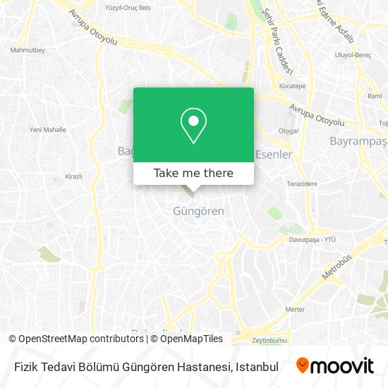 Fizik Tedavi Bölümü Güngören Hastanesi map