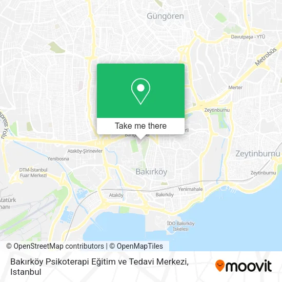 Bakırköy Psikoterapi Eğitim ve Tedavi Merkezi map