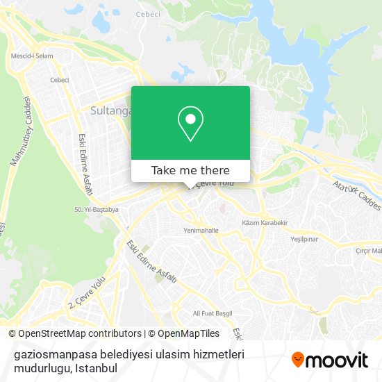 gaziosmanpasa belediyesi ulasim hizmetleri mudurlugu map