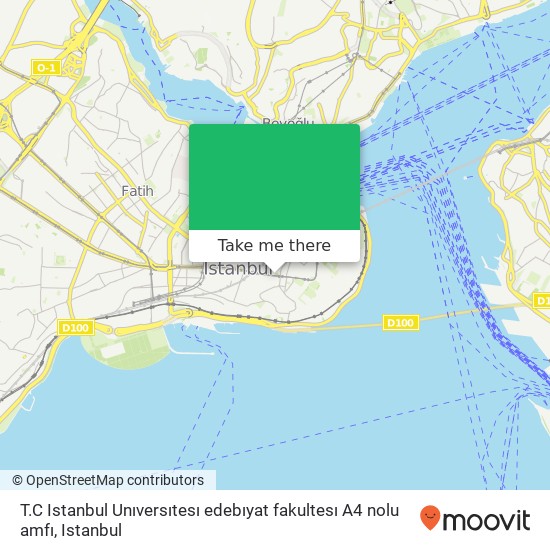 T.C Istanbul Unıversıtesı edebıyat fakultesı A4 nolu amfı map