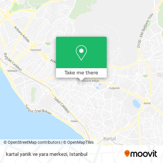 kartal yanik ve yara merkezi map