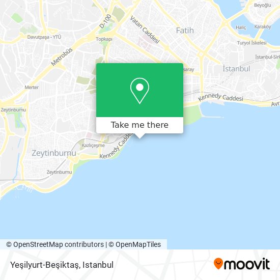 Yeşilyurt-Beşiktaş map