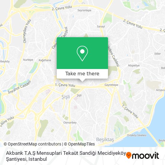 Akbank T.A.Ş Mensuplari Tekaüt Sandiği Mecidiyeköy Şantiyesi map