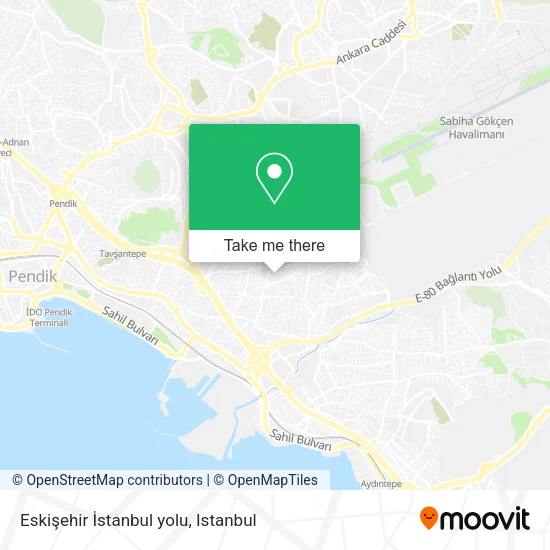Eskişehir İstanbul yolu map