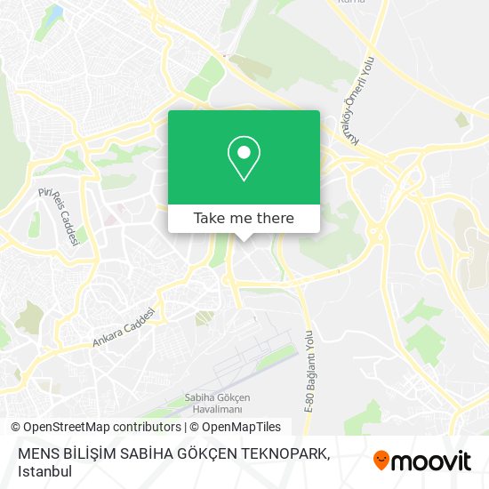 MENS BİLİŞİM SABİHA GÖKÇEN TEKNOPARK map