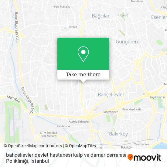 bahçelievler devlet hastanesi kalp ve damar cerrahisi Polikliniği map