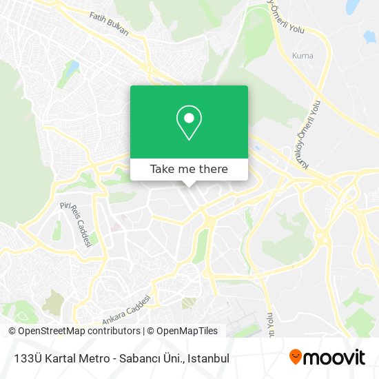 133Ü Kartal Metro - Sabancı Üni. map
