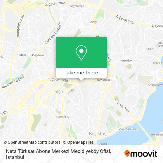 Neta Türksat Abone Merkezi Mecidiyeköy Ofisi map