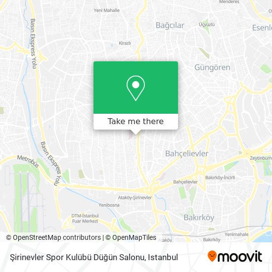 Şirinevler Spor Kulübü Düğün Salonu map