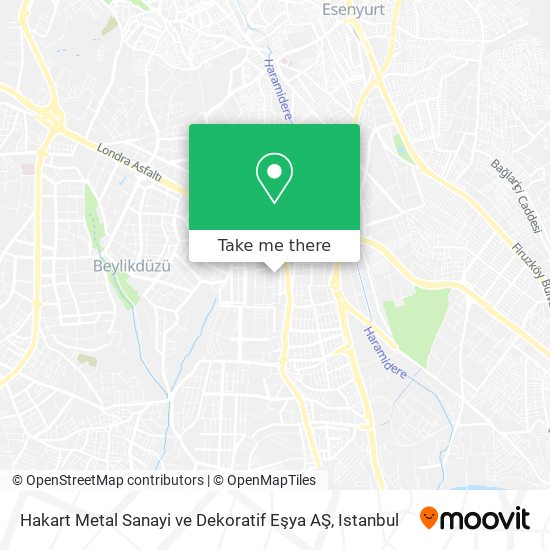 Hakart Metal Sanayi ve Dekoratif Eşya AŞ map