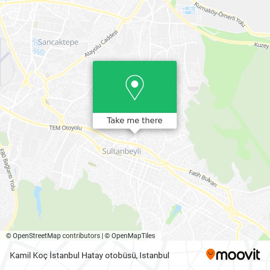 Kamil Koç İstanbul Hatay otobüsü map