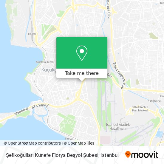 Şefikoğulları Künefe Florya Beşyol Şubesi map