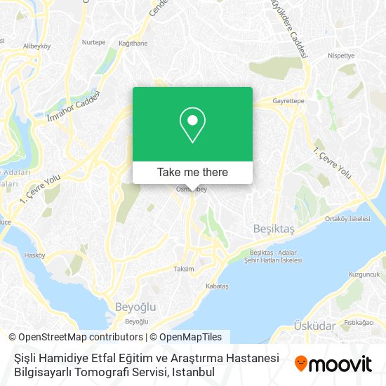 Şişli Hamidiye Etfal Eğitim ve Araştırma Hastanesi Bilgisayarlı Tomografi Servisi map