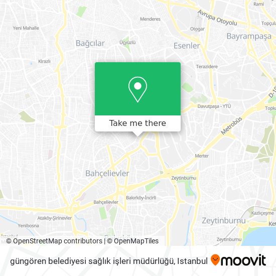 güngören belediyesi sağlık işleri müdürlüğü map