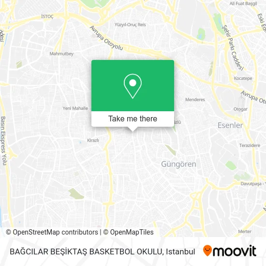 BAĞCILAR BEŞİKTAŞ BASKETBOL OKULU map