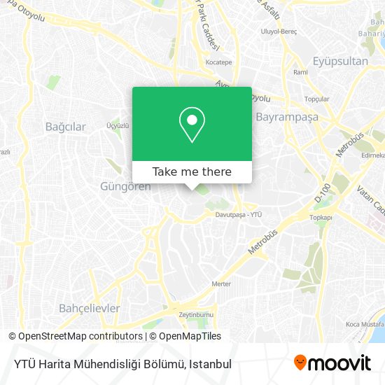 YTÜ Harita Mühendisliği Bölümü map