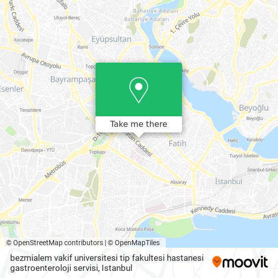 bezmialem vakif universitesi tip fakultesi hastanesi gastroenteroloji servisi map