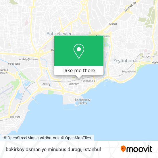 bakirkoy osmaniye minubus duragı map