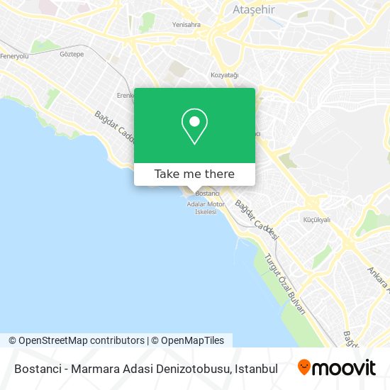 Bostanci - Marmara Adasi Denizotobusu map