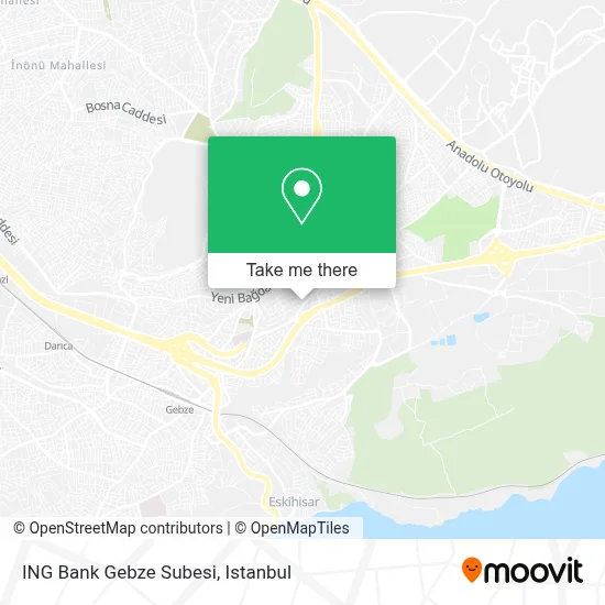 ING Bank Gebze Subesi map