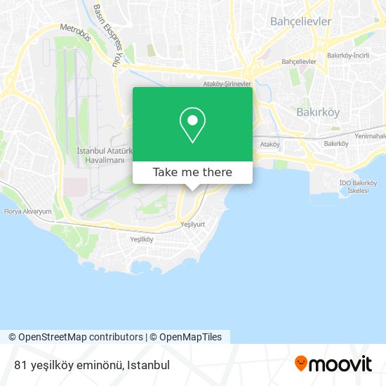 81 yeşilköy eminönü map