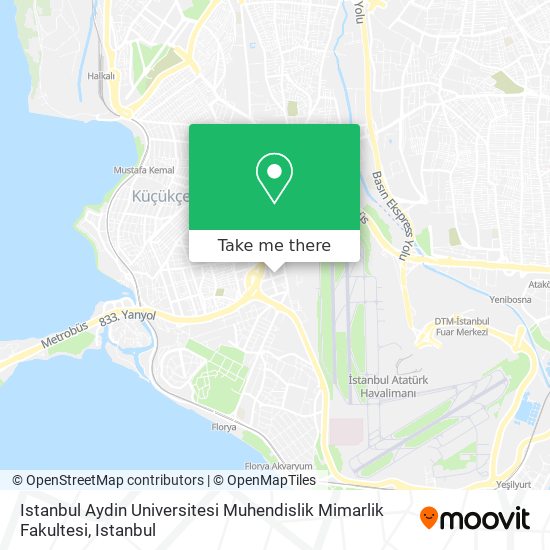 Istanbul Aydin Universitesi Muhendislik Mimarlik Fakultesi map