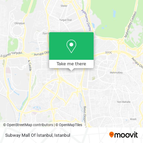 Subway Mall Of İstanbul map