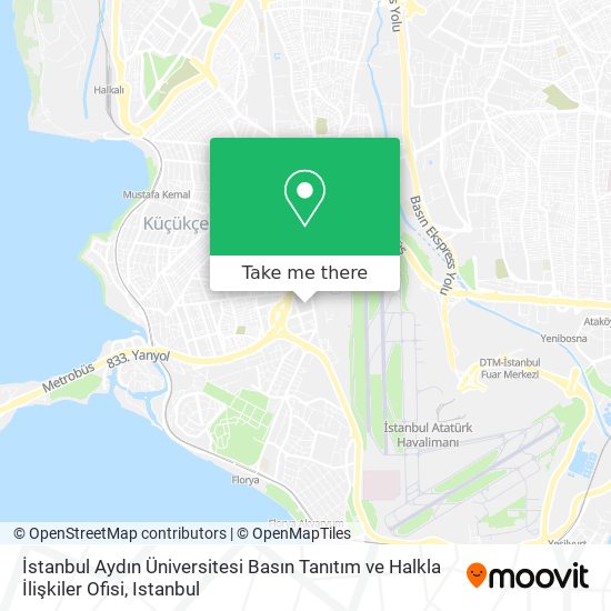 İstanbul Aydın Üniversitesi Basın Tanıtım ve Halkla İlişkiler Ofisi map