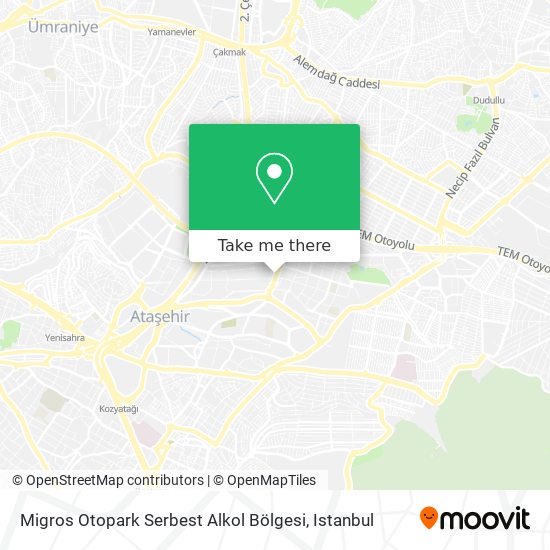 Migros Otopark Serbest Alkol Bölgesi map