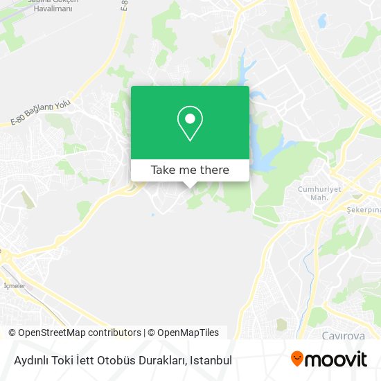 Aydınlı Toki İett Otobüs Durakları map