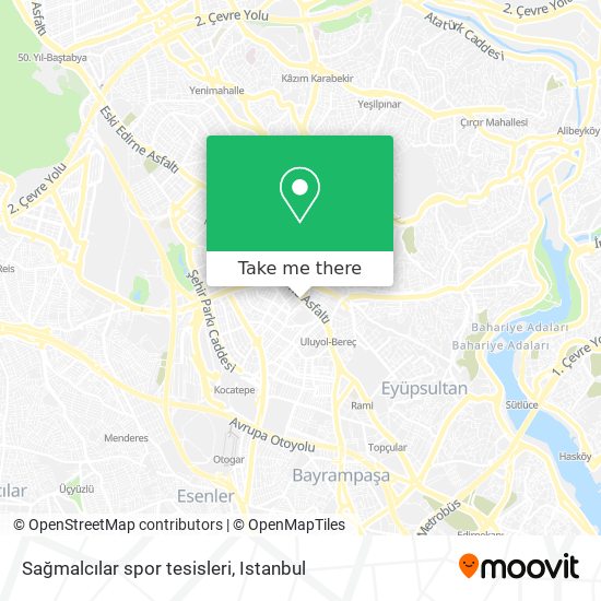 Sağmalcılar spor tesisleri map