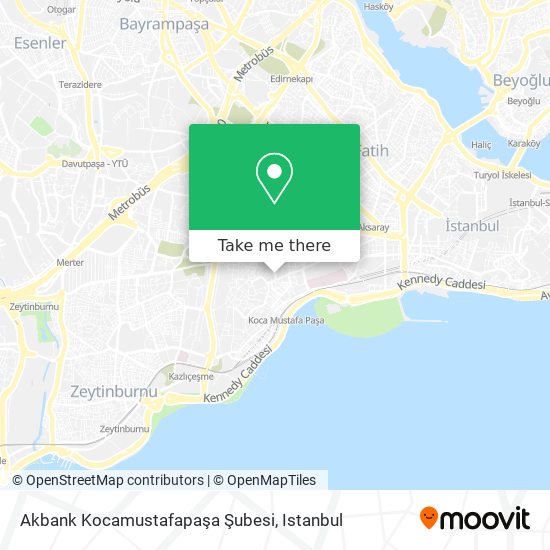 Akbank Kocamustafapaşa Şubesi map