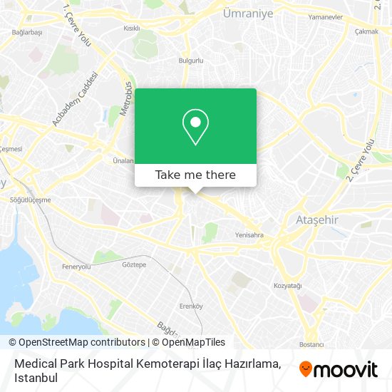 Medical Park Hospital Kemoterapi İlaç Hazırlama map