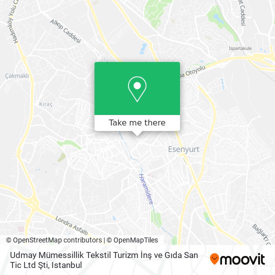 Udmay Mümessillik Tekstil Turizm İnş ve Gıda San Tic Ltd Şti map