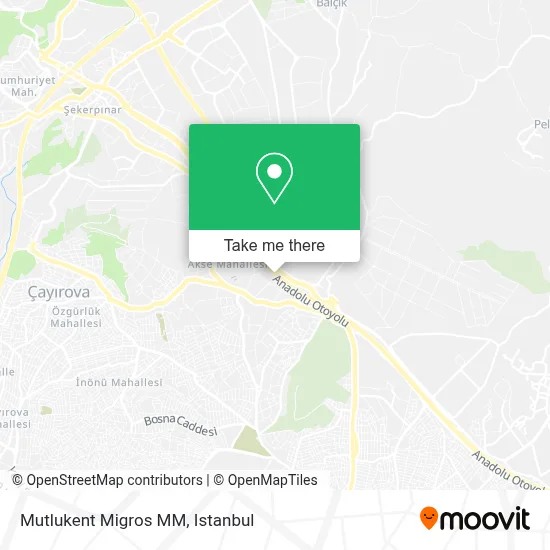 Mutlukent Migros MM map