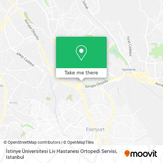 İstinye Üniversitesi Liv Hastanesi Ortopedi Servisi map