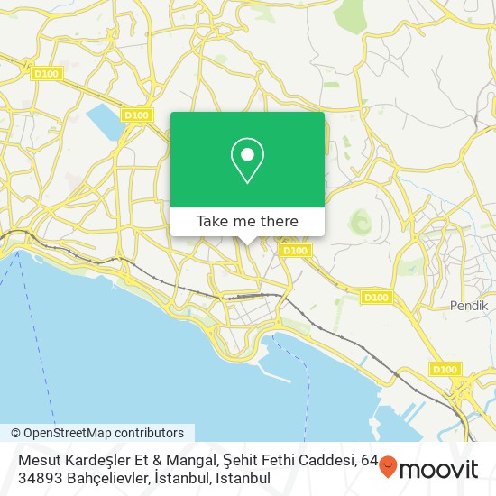 Mesut Kardeşler Et & Mangal, Şehit Fethi Caddesi, 64 34893 Bahçelievler, İstanbul map