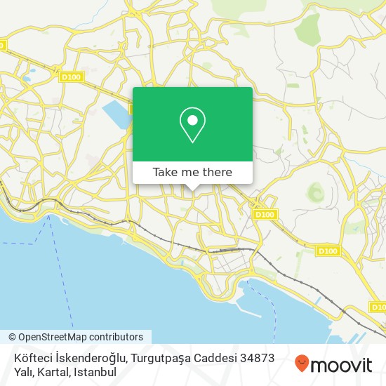 Köfteci İskenderoğlu, Turgutpaşa Caddesi 34873 Yalı, Kartal map