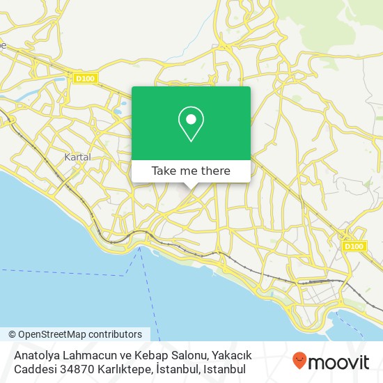 Anatolya Lahmacun ve Kebap Salonu, Yakacık Caddesi 34870 Karlıktepe, İstanbul map